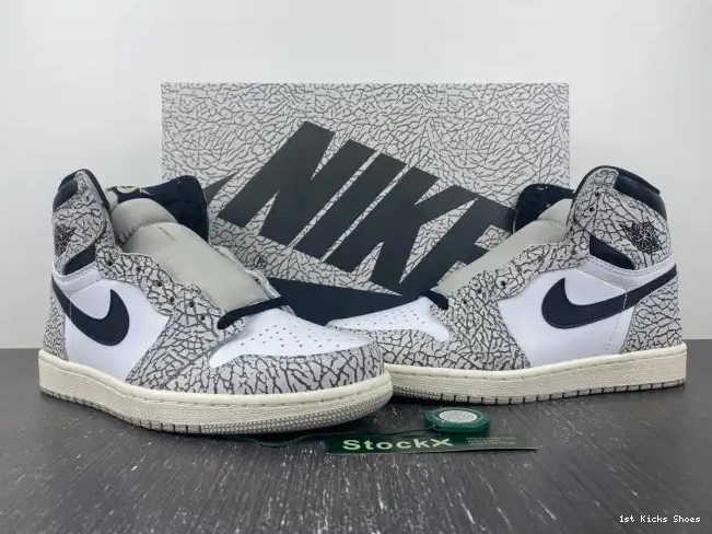 1st Kicks Shoes Cement 1 Jordan High White OG Air DZ5485-052 0610